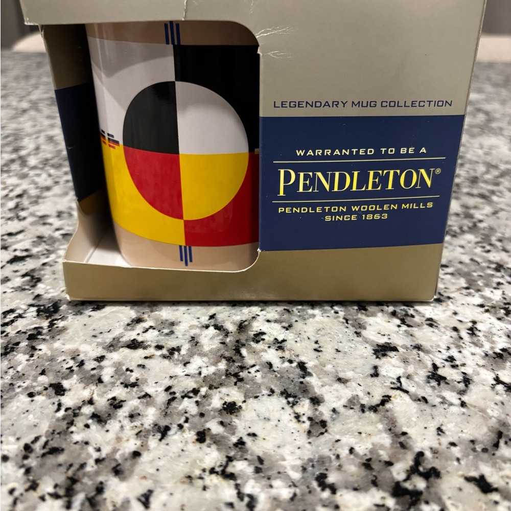 Pendleton Geometric Mug with Red, Yellow, Black, and White